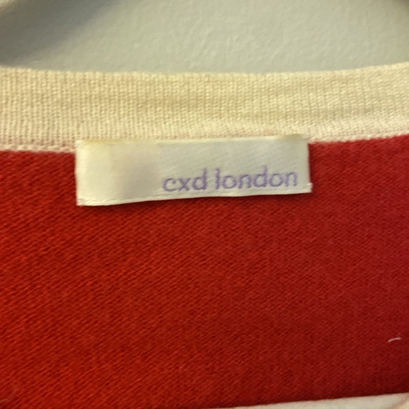 💜 Cxd London Red Cashmere Sweater women’s size small - Picture 7 of 8